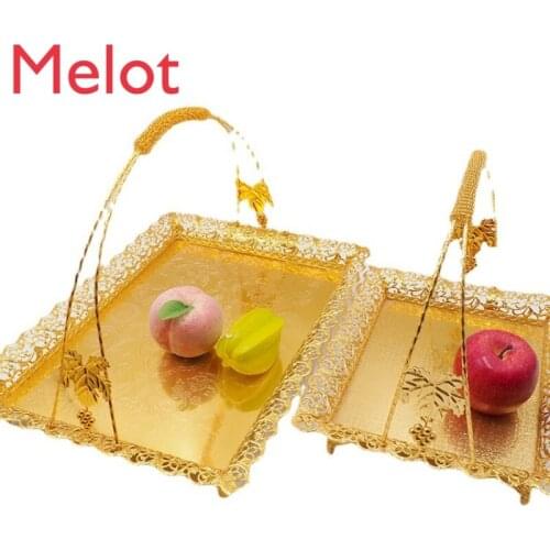 European-Style Iron Portable Tray Wedding Decoration Dessert Plate Cake Plate Wedding Supplies Tray Dried Fruit Tray