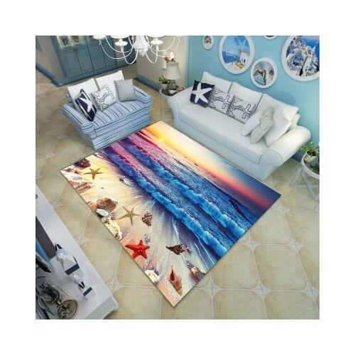 Medeiterranean 200cm x 300cm Vertical 3D Printing Carpet Hallway Doormat Anti-Slip Rug Bathroom Carpets Absorb Water Kitchen