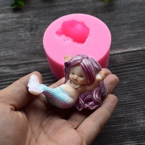 Mermaid wedding birthday fondant cake decoration cute dream sea mermaids mould for cake decorations Aroma Pendant Mold SQ17206