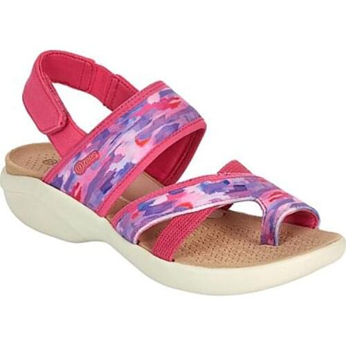 Women Sandals Hook Loop Round Toe Non-Slip Thick Soled Mixed Color Flat Platform Ladies Casual Cute Beach Shoes Plus Size 35-43