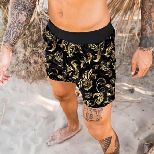 Hot Sale Fashion Printed Hawaiian Beach Shorts Mens Printed Loose Teen Beach Casual Shorts Mens Shorts