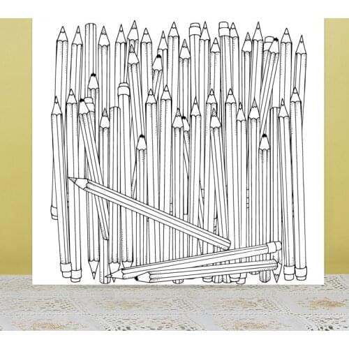 AZSG Many Pencils Background Clear Stamps For DIY Scrapbooking/Card Making/Album Decorative Silicone Stamp Crafts