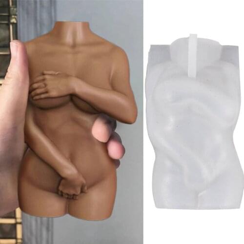 Plump Woman Candle Silicone Mold 3D Resin Wax Mold Male Body Pregnant Female Candle Making Soap Aroma Mould Home Crafts Decor