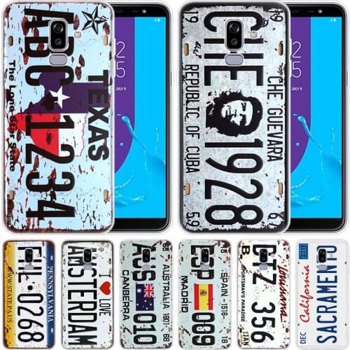 Silicone Case Classical Old license plate number for Samsung Galaxy J8 J7 J6 J4 J2 2018 Core J3 2016 J5 2017 EU J4 Plus J7 Prime