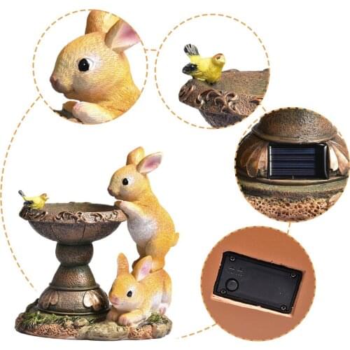 Solar Rabbit Light LED Lawn Lamp Resin Durable Weatherproof Garden Decoration Non-toxic Easy To Install For Friends Family