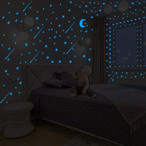 Luminous Star Wall Sticker Meteor Wall Paper Moon Meteor Wall Decor Sticker for Living Room Bedroom Decor Bedroom Accessories
