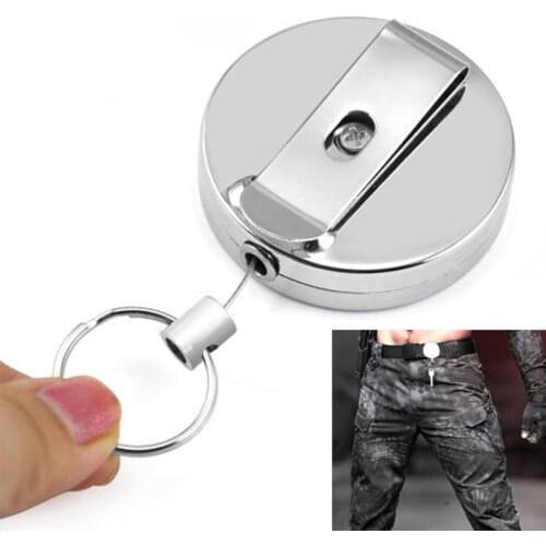 Molle Telescopic Keychain Military Tactical Nylon Belt Accessory Outdoor Backpack Hunting Climbing Survival Waist Strap Key Ring