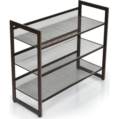 Costway 3-Tier Shoe Rack Adjustable to Flat or Slant Shoe Organizer Holder Stand HW66605