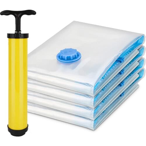 Vacuum Bag For Clothes Storage Bag With Valve Transparent Clothes Organizer Foldable Home Compressed Seal Space Saving Seal Bags