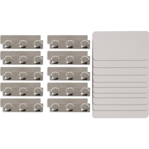 10Pcs DIY Sublimation Blanks Magnetic Business Name Tag for Heat Transfer Printable Name Label Magnetic ID Name Tags Kit