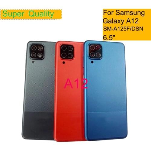 10Pcs/Lot For Samsung Galaxy A12 A125 A125F SM-A125F/DS Housing Back Cover Case Rear Battery Door Chassis Housing Replacement