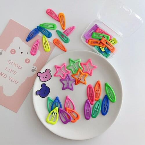 10pcs/lot New glow-in-the-dark BB clip Candy color water drop clip Baby hair clip Hair trim clip