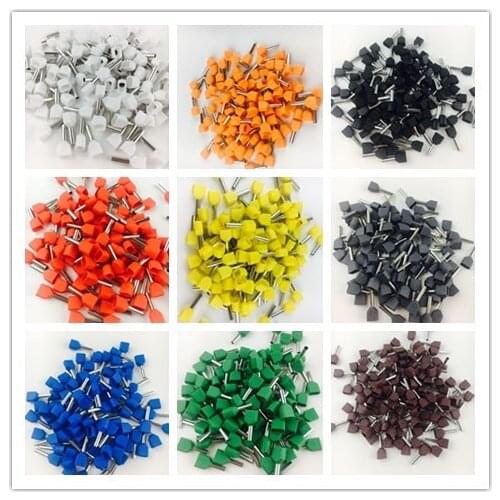 100PCS Copper TE10-14 two double European pin shaped terminal pressure wire pre insulated pipe