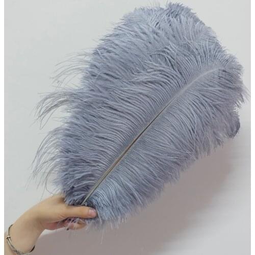 15-55CM 6-22inch 100/300pcs Grey Color Ostrich Feathers for Crafts Wedding Accessories Decoration Ostrich Feather Decor Plumes