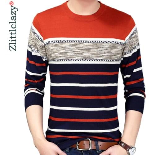 2020 Designer Pullover Striped Men Sweater Mensthin Jersey Knitted Sweaters Mens Wear Slim Fit Knitwear Fashion Clothing 52534