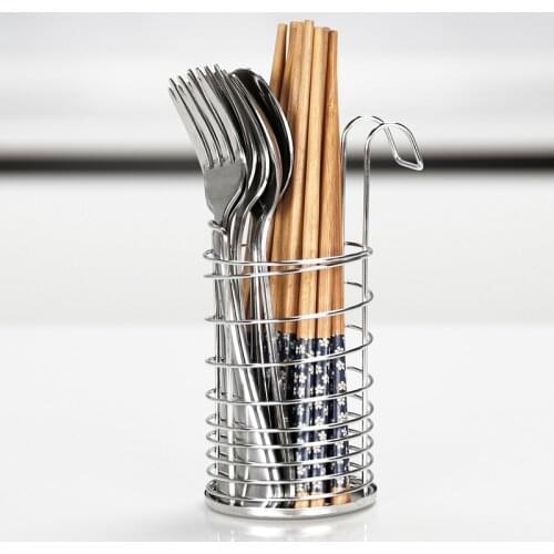 304 Stainless Steel Hanging Kitchen Storage Rack for Cutlery and Utensils Holder Accessories Organizer Storage Container
