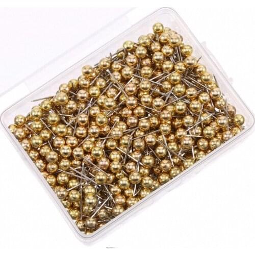 400pcs Golden Round Plastic Head Steel Point Push Pins Map Thumb Tacks Pin Office School Stationery Office Tools New Supplies