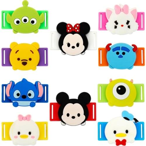 50pcs/lot Disney Cartoon Shoelaces Buckle Shoelace Winder Silicone Buckle Shoelaces Accessories DIY Sneaker Kits Shoe Decoration