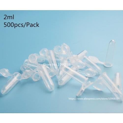 500pcs Centrifuge Tube Transparent Plastic Round Bottom Centrifuge Tubes Plastic Bottles with Lid container vials 2ml 7ml 10ml