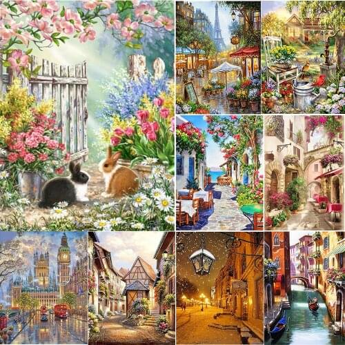 5D DIY Diamond Painting Embroidery Beautiful Landscape Square/Round Rhinestone Mosaic Art Crafts Landscape Decorative Painting