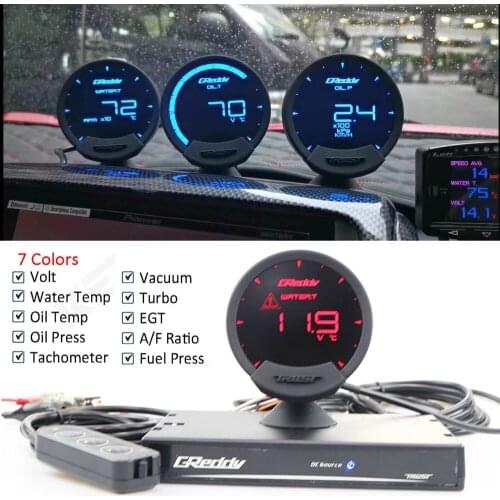 7 Colors Turbo Boost Greddi Sirius Car Gauge Exhaust Oil Water Temp Oil Press RPM Speed Fuel pressure EGT Air-fuel ratio Meter