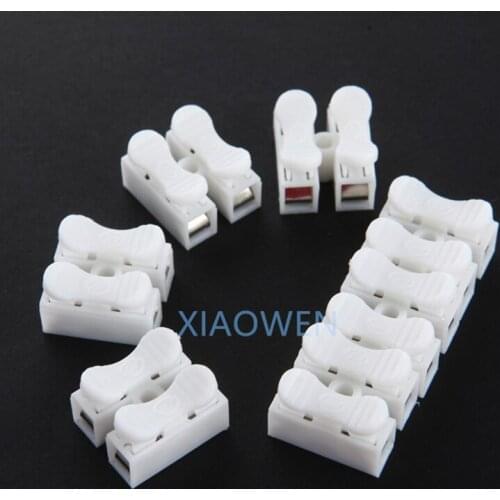 Fast terminal wire connector 100Pcs press type 2 bit butt LED lamps Spring Connector LED Strip Light Wire Connecting