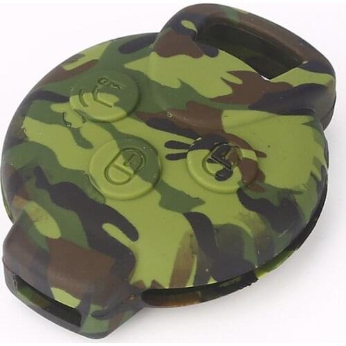 Army Green Car Remote Key Case Cover Shell Fob For Mercedes Smart 451 Fortwo Cabrio Coupe 2009-2014 Car Styling Accessories