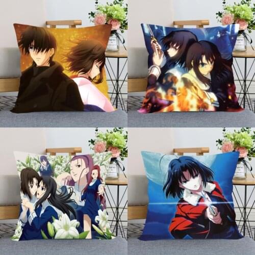 Custom The Garden of Sinners Zipper Pillowcase Home Decoration Satin Fabric Square Pillowcase 40x40cm Bedroom Pillow Cover 0511