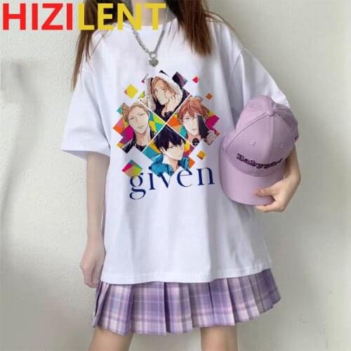 GIVEN anime womens oversized T-shirt loli kawaii egirl t shirt yaoi indie aesthetic Japanese streetwear Manga couple clothes
