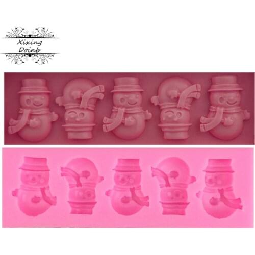 DIY baking tool Christmas Snowman shape silica gel mold cake decoration tool chocolate fudge craft mold