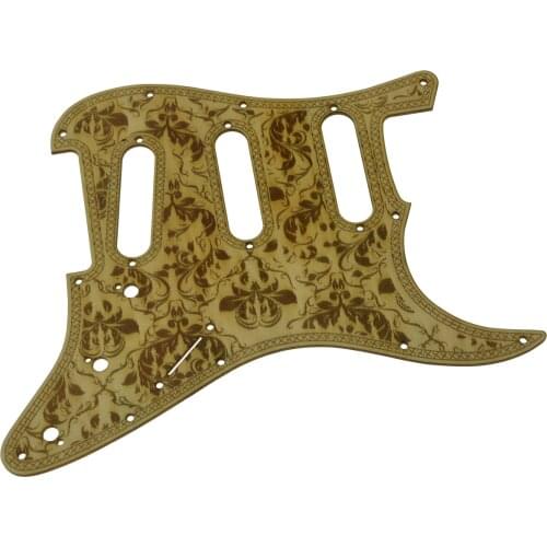 Dopro 11 Hole Floral Style ST Strat SSS Maple Guitar Pickguard Wooden Scrach Plate Fits Fender Stratocaster