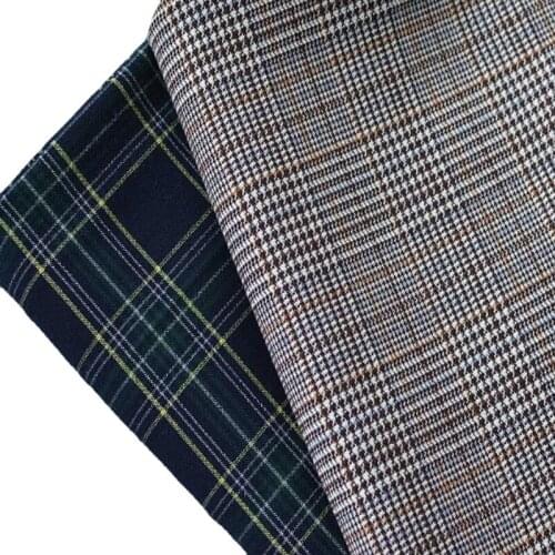Width 57'' Elastic Retro Wrinkle Resistant Plaid Fabric By The Half Yard For Fashion Suit Pants JK Uniform Windbreaker Material