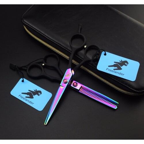Freelander 5.5 inch professional colored black handle hairdressing scissors for barber or home use
