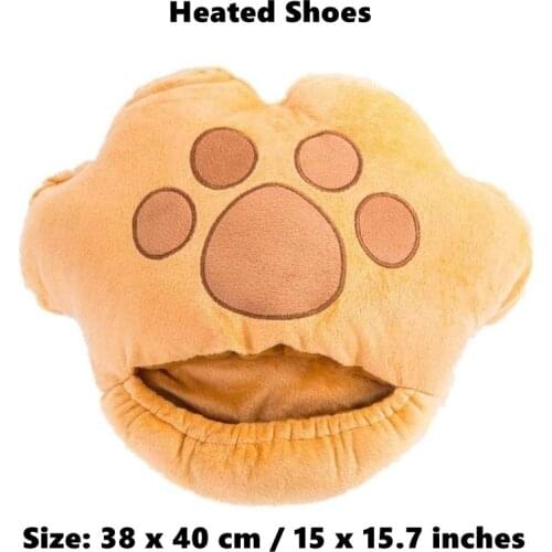 Foot Warmer, Plush USB Plug-in Heating Shoes, Electric Winter Warmer and Foot Warmer