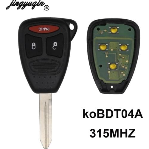 Jingyuqin 3 Buttons KOBDT04 ASK 315mhz Remote Fob Key Shell Cove For dodge chrysler jeep Dakota Durango Charger 300 Aspen Grand