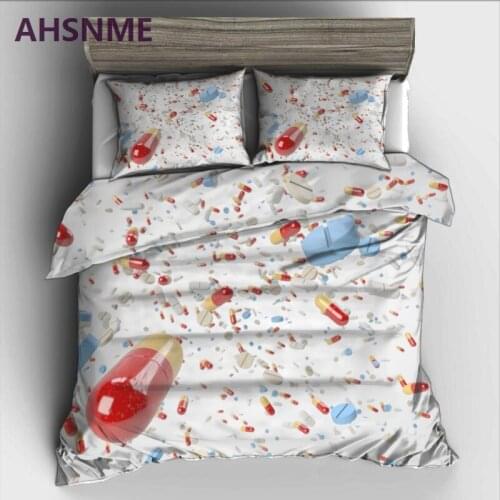 AHSNME 3D Pills Bedding Set High-definition Print Quilt Cover for RU AU EU US Size Market jogo de cama