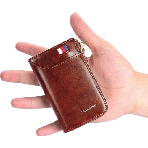 Wallet for Credit Card Holder for Men Real Leather Zipper Wallet Business Card Holder Leather purse for card 185128