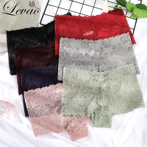 LEVAO Lace Panties For Women Seamless Briefs Lingerie Sexy Translucent Underwear Hip Up Boyshort Female Underpants Intimates