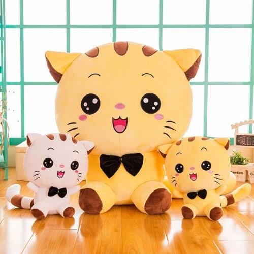 Cute Cat Plush Toy Cartoon Stuffed Toy Doll Home Sofa Pillow Kids Sleeping Appease Dolls Christmas Birthday Gifts Lovers Present