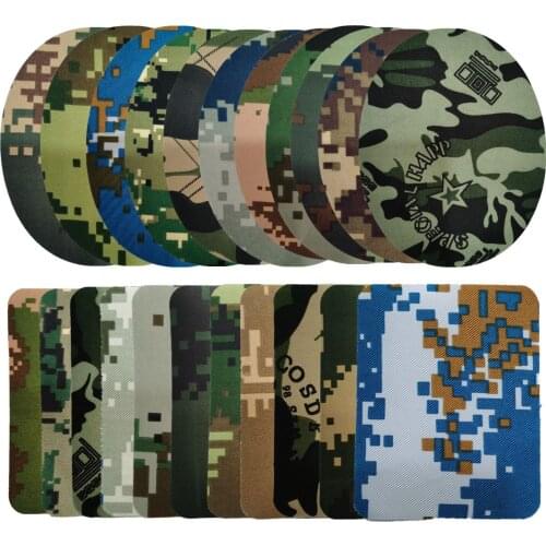 Fashion Camouflage Oval Imitation Denim Ironing Patch for Knee and Elbow General Patching Patch Can Be Cut At Will
