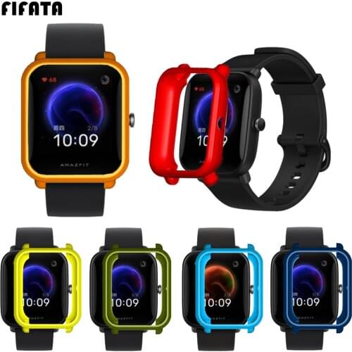 FIFATA TPU Soft Silicone Protector Shell For Xiaomi Huami Amazfit Bip U/Bip Smart Watch Protective Case Bumper For Amazfit Pop