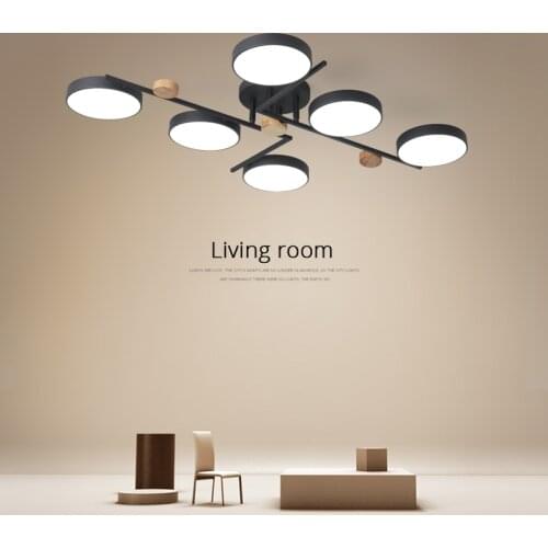 New modern chandelier bedroom LED ceiling lamp living room dining room led lamp personality room wood plus iron lighting