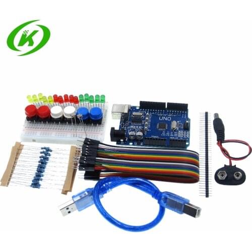 1set New Starter Kit UNO R3 mini Breadboard LED jumper wire button compatile HOT