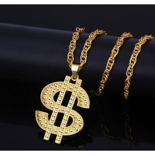 1pc Hip hop dollar sign necklace Street dance hipster fashion necklace For Men Women Jewelry Dropshiping