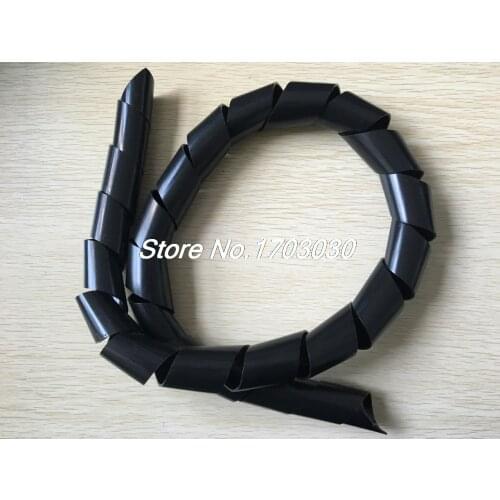 1.1Meter Long PE Polyethylene 30mm Spiral Cable Wire Wrap Tube Black