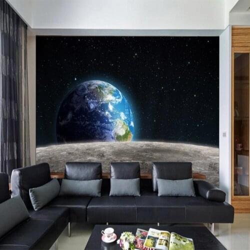 Custom Any Size Modern HD photo wallpaper Space Earth 3D universe for large Hotel room Sofa TV backdrop Wallpaper mural painting