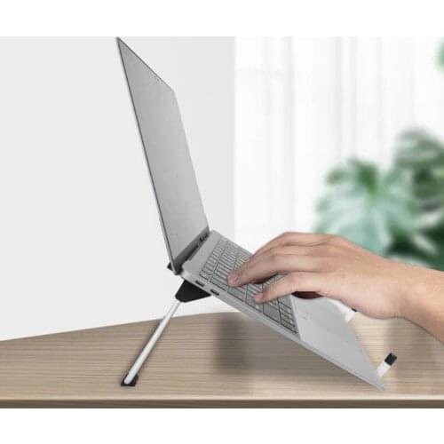 Folding Portable Laptop Stand Viewing Angle/Height Adjustable Aluminum Alloy Bracket Support Fits for 10-17inch Notebook