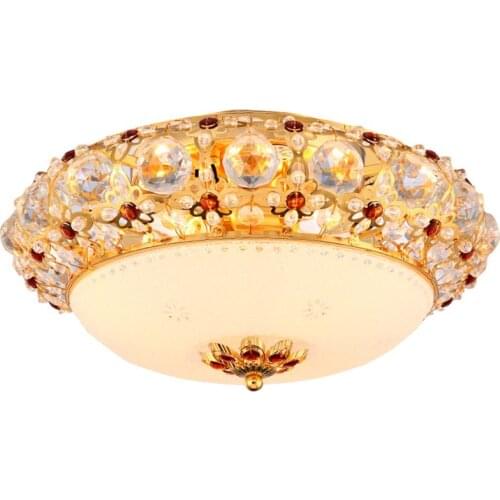 LED ceiling lamp luxury crystal living room bedroom romantic European luxury aristocraticwarm wedding iron lamp D38 / 48/58 cm