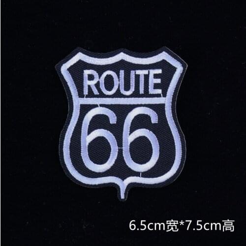 Route66 Tactical Fashion Patch Embroidered Patches Iron on Patches for Clothes stickers logo applique fabric new DIY 2pcs