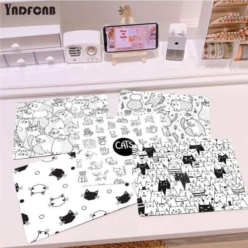 YNDFCNB Vintage Cool Cats Black and White Laptop Computer Mousepad for CS GO/LOL Top Selling Wholesale Gaming Pad mouse